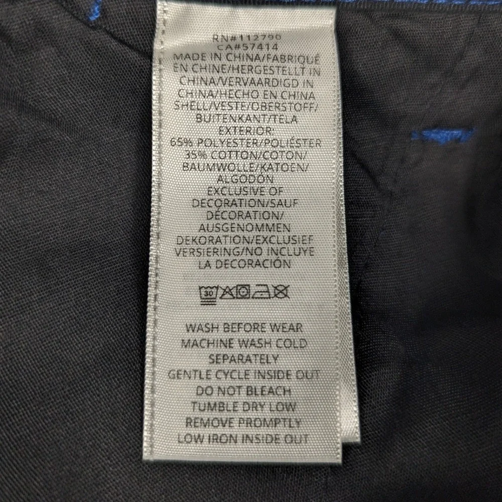 NEW True Religion Mens Cargo Pants Jet Black Pacific Blue Stitching Size 36